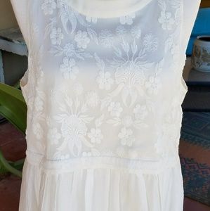Elizabeth and James Embroidered Silk white Dress